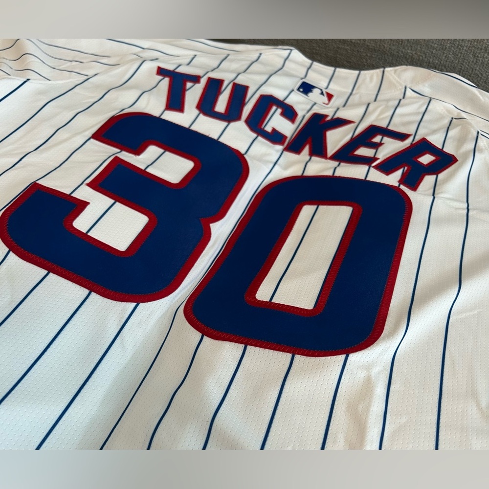 Nike Authentic Pinstripe Chicago Cubs Kyle Tucker #30 MLB Jersey Men’s Sz M - Picture 8 of 8